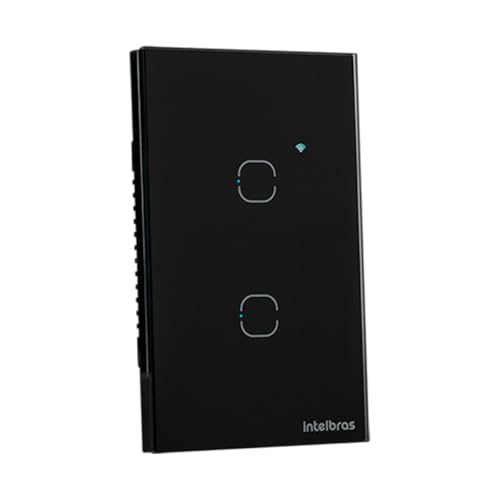 Interruptor Touch Inteligente 2 Teclas Wi-fi MIS 1002 Preto Intel...