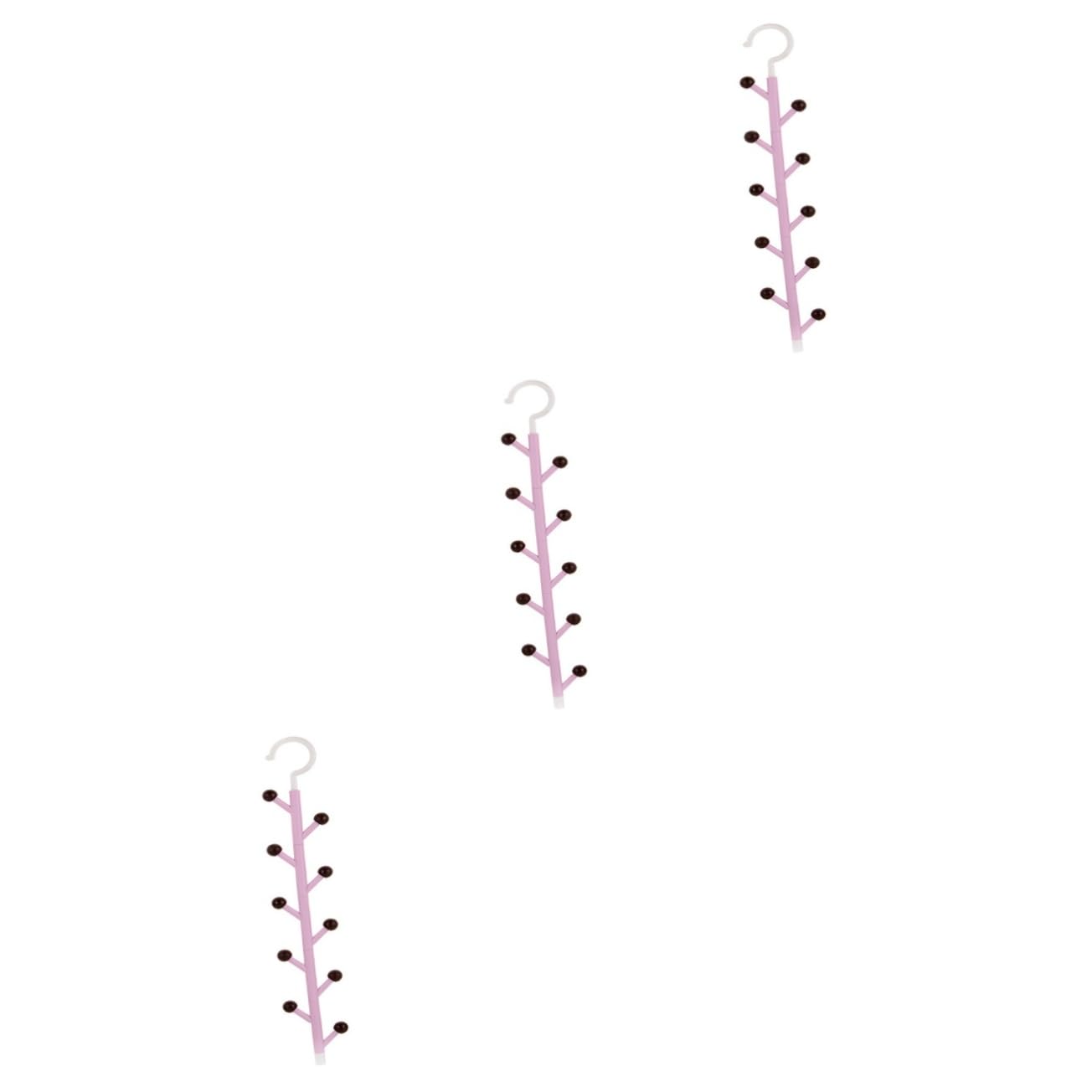 Zerodeko 3piezas Organizador De Corbatas y Bufandas Ganchos Rotativos para Armarios Soporte Multifuncional para Cinturones y Sombreros Púrpura