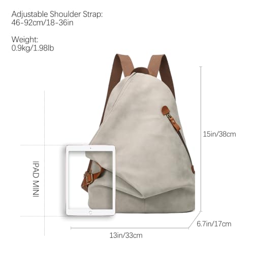 Image of KL928 PU Leather Vintage Backpack - Large Casual Daypack Outdoor Travel Rucksack Hiking Backpacks for Men Women