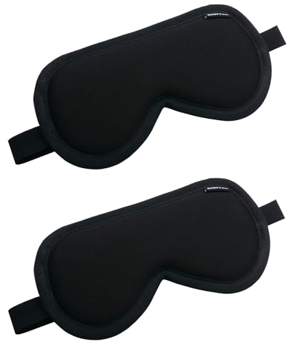Shoppax Adjustable Pack of 2 Black Sleeping Mask Eye Mask for Men and Women