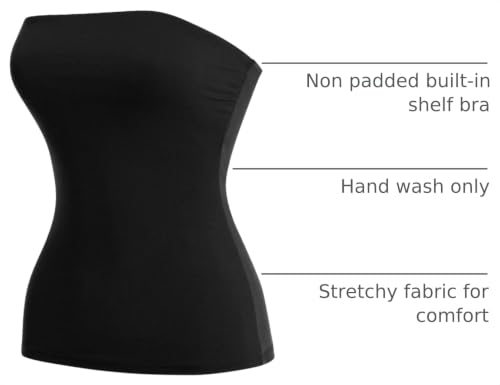Image of MixMatchy Women's Stretchy Strapless Tube Top Y2K Bandeau Top