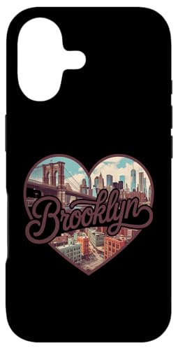 Brooklyn Vintage Heart T-Shirt - Retro NYC Bridge Souvenir �X�}�z�P�[�X iPhone 17 �p