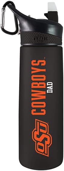 The Fanatic Group Personalized Oklahoma State University Dad 24 oz Frosted Sport Bottle - Black