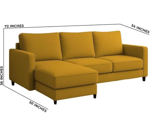 Image of The MM Furniture store Premium Fabric Sofa - Dirty Gold (4 Seater - LHS)