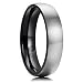King Will Basic 5mm Titanium Ring Brushed Black Plated Comfort Fit Wedding Band for Men Women 9