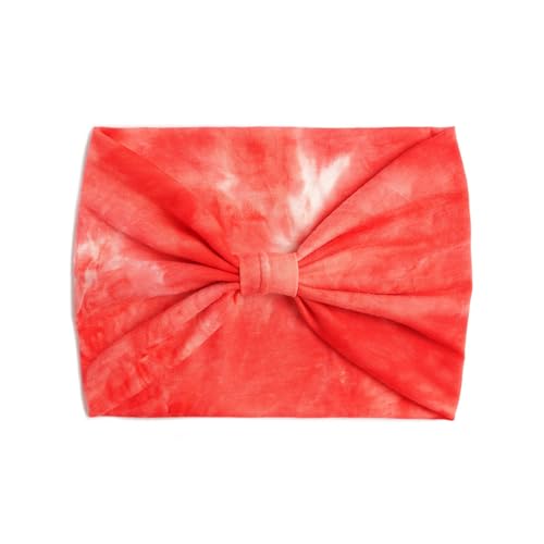 Image of XFYT Wide Tie-Dye Sports Chic Hair Bands | Super Soft Stretch Microfibre high Sweat absorbtion Head Band for Women Girls Yoga Sports Fitness Gym (Red)