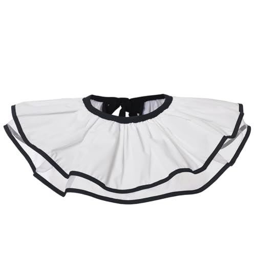 Women's Court Ruffled Pleated Collar Lace-up Shawl Scarf Double-Layered Victorian Elizabethan Neckwear