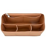 [Boscogno] バッグインバッグ フェルト 自立 軽量 ファスナー 仕切り インナーバッグ トートバッグ カバン リュック チャック (ブラウン, 大)