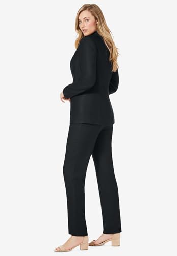 Jessica London Women's Plus Size Two Piece Single Breasted Pant Suit Set - 20 W, Black