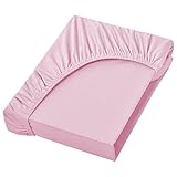  NatureMark Jersey Spannbettlaken, Spannbetttuch 100% Baumwolle in vielen Größen und Farben MARKENQUALITÄT ÖKOTEX Standard 100  140 x 200 cm - 160 x 200 cm - rosa