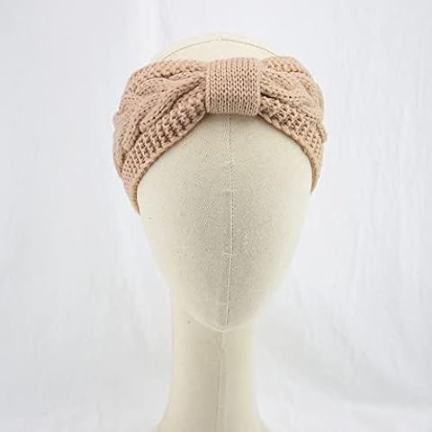 Hair Band for Women Winter Womens Winter Ear Warmer Headband Crochet Knit Turban Headband Chunky Cable Knit Headwrap1 Pack (Beige) Cover