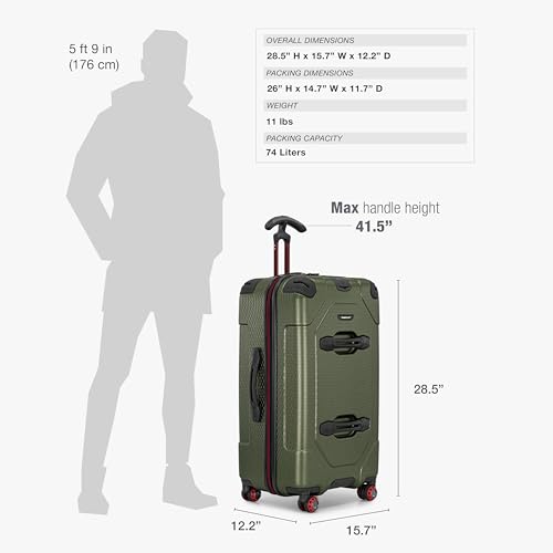 Image of Traveler's Choice Maxporter II Polycarbonate Hardside Trunk with Spinner Wheels, Green, 28-Inch Medium Trunk