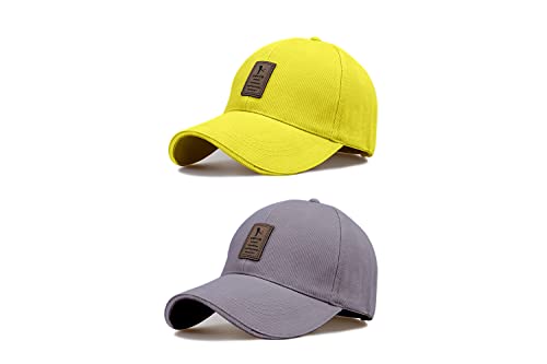 Image of solid plain unisex cotton caps free size adjustable casual look stylish cap