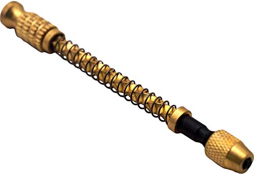Spiral Push Hand Drill Pin Vise Hobby Jewelers Tool (Gold)