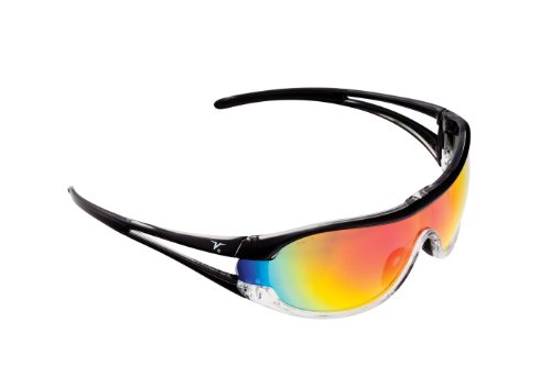 Encon Wraparound Veratti V6 Safety Glasses, Red Mirror Lens, Black Frame (Pack of 1)