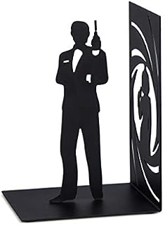 Balvi - Secret Agent decorative metal bookend in black colour. Original design