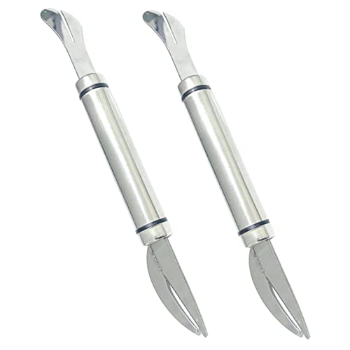 GLEAVI 2 Pezzi cesoie per intestini di pollame kitchen gadgets pulisci gamberetti pelapatate strumenti per sbucciare i gamberi da cucina da cucina strumenti intestinali Silver