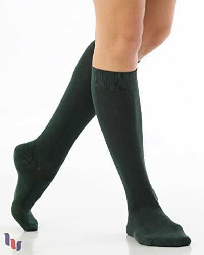 Image of Hugh Ugoli Women's Rayon Derived from Bamboo Knee High Socks Comfort Seam Long Dress Socks, Shoe Size 5-8 /8-11, 4 Pairs