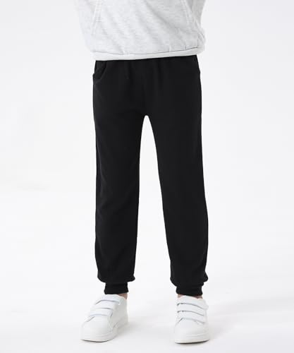 Image of GFQLONG Toddler Boys 2 Pack Cotton Active Jogger Sweatpants,Kids Casual Athletic Solid Pocket Pull On Pants