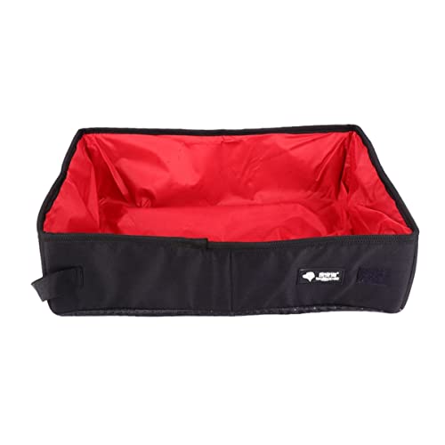 Yardwe Portable Cat Litter Box Oxford Cloth Cat Toilet Easy Clean for Kittens Red