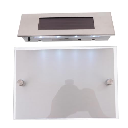 DIKACA Lampada da Parete Solare in Acciaio Inox 4 LED con Numero Civico Luce a Induzione Corpo Umano Illuminazione Esterna Ecologica e Resistente per Casa