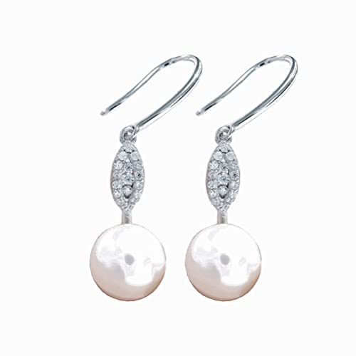 Boucles d'oreilles perles d'eau douce authentiques et argent sterling S925