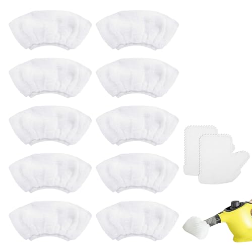 COWANIEE 12 Pcs Steam Cleaner for Karcher Accessories Set, Microfibre Replacement Washable Steam Cleaner Pads for SC1 SC2 SC3 SC4 SC5