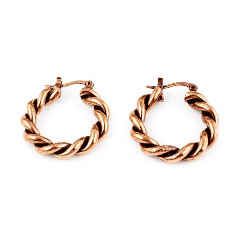 Pure Copper Wire Wrap Rope Hoop Earrings for Women Lightweight Daily Wear Jewelry Fashion Hoop Earrings
