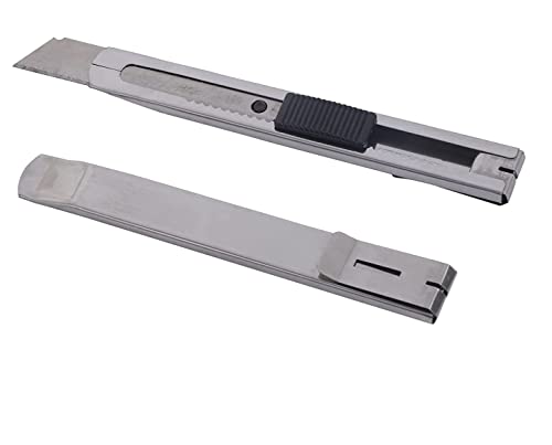 Image of Art Ranger 2pc Heavy Duty Stainless Steel 18mm Cutter Knife for Cutting Papers, Wallpapers, Cardboard, Vinyl, Tapes Etc Set With 10 replacement Blades