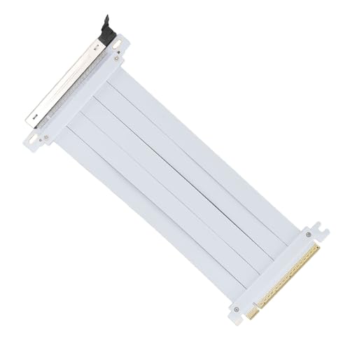 Acouto Adaptateur de Câble PCIE 4.0 X16 RISER pour Applications AI, Extension GPU PCIE 4.0, Améliore le Flux d'Air, compatible avec RTX4090, PCB Blanc, 20cm