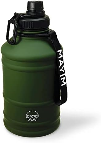 Mayim Large Stainless Steel Water Bottle - Single-Walled Big Metal Drinking Bottle for Sports, Camping, Gym, Workouts – 2.2L/ 74oz/ More Than Half Gallon Capacity