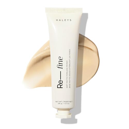 Image of HALEYS Beauty Re-fine Soft Matte Poreless Face Primer, Lightweight Makeup Gripping Base That Extends, Blurs Pores & Smooths Face Makeup, Longwear Make Up Primer with Vitamin C & E, 1 Oz