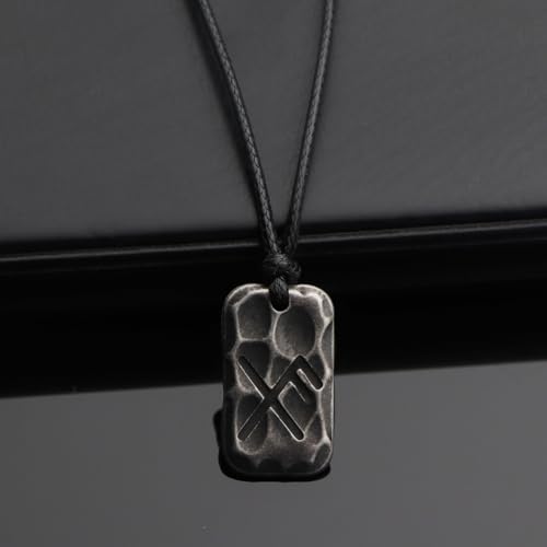 Image of Ankiyabe Stainless Steel Norse Viking Rune Pendant with Adjustable Braided Rope Good Luck /Love /Strenght /Health Viking Symbol Necklace for Men Women