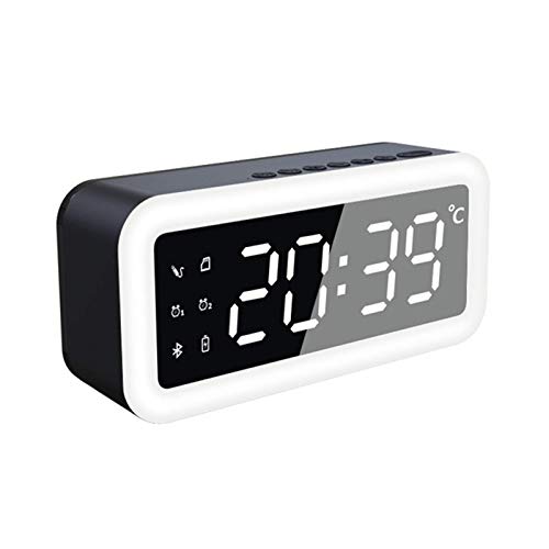 Drahtloser Bluetooth 5.0-Wecklautsprecher mit 18650 Batterietemperaturanzeige AUXFMTF-Wiedergabefunktion