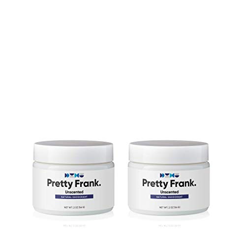 Pretty Frank Natural Deodorant Jar- No Aluminum Deodorant for Women, Men, Teens, & Kids  Paraben Sulfate Free Cream Deodorant with Shea Butter, Coconut Oil, Vitamin E & Baking Soda - Unscented (2pk)