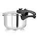 Price comparison product image Tower T80245 Stainless Steel Pressure Cooker with Steamer Basket, 3 Litre, Stainless Steel, Silver