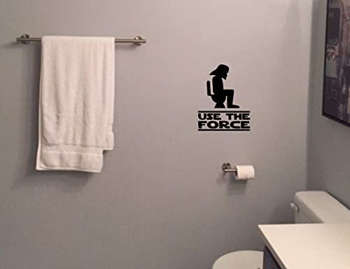 Use The Force -With Darth Vader Head - 6 X 8 Inches - Funny Bathroom Toilet/Bathroom/Restroom - Vinyl Wall Decals [Child Friendly] #TOP3
