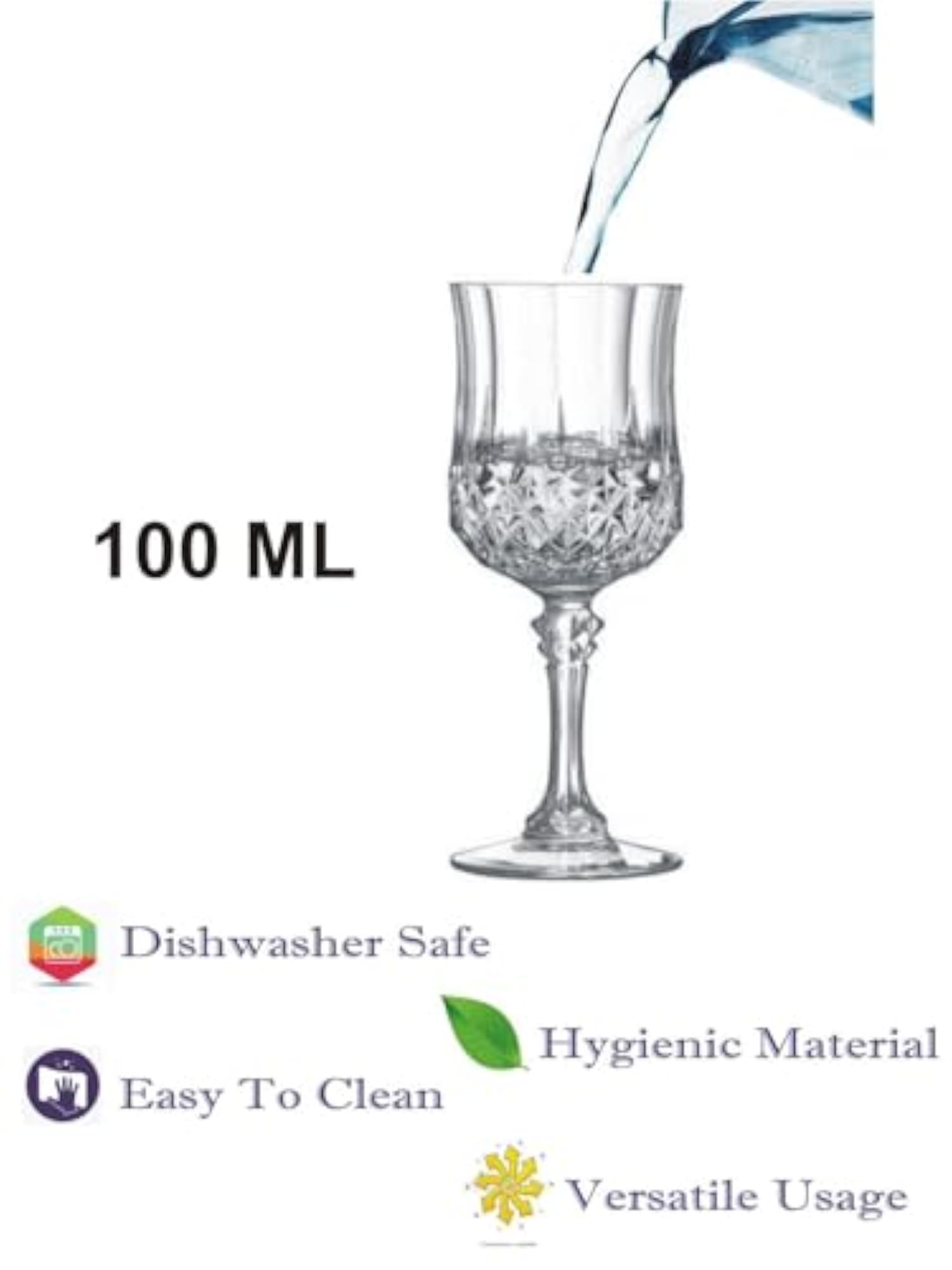 Multipurpose Wine Drinking Glass, 300 Ml Transparent