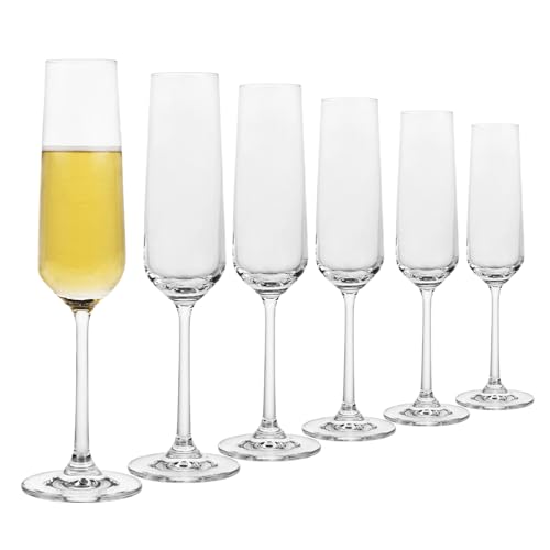 BTGLLAS Bicchiere da champagne, moderno ed elegante, per donne, uomini, matrimoni, anniversari, Natale, compleanni (6, grande)
