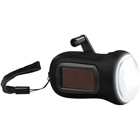 Lseqow Mini LED Hand Crank Dynamo Solar Power Flashlight, LED Torch Handheld Torch Portable Energy Saving Flashlight Camping Cover