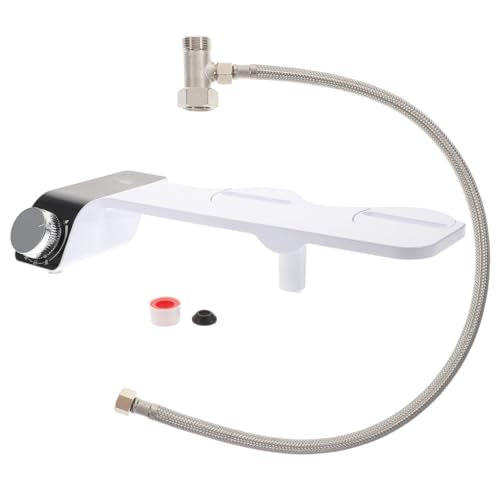 ORFOFE Accesorio Bidé para Inodoro No Eléctrico con Doble Boquilla Autolimpiante Diseño Ultrafino y Portátil para Limpieza Higiénica Baños Domésticos