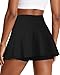 Shdykj Women Tennis Workout Skirts High Waisted Athletic Skirt with Inner Shorts Pockets,Soft Lightweight Golf Running Skirt Black