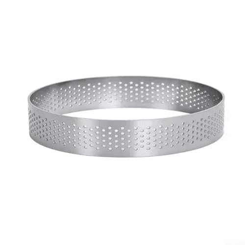 Stampo da forno in acciaio inox con foro rotondo, ideale per fare crostate e dessert creativi (10 cm)