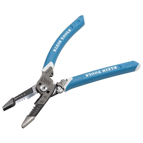 Klein Tools K12075 Heavy-Duty Wire Stripper, Slim-Forged Design, Self-Opening Wire Stripping Tool, Electrical Pliers with Shear Cutter, Cable Stripper Tool