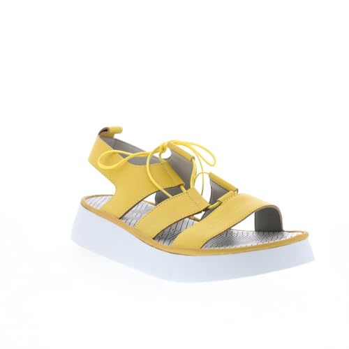 FLY London Women's Slingback Sandal, Yellow Mousse Leather, 2 UK