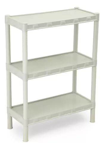 Estante Plástica Branca 3 Prateleiras – Compacta, Versátil e Fácil de Montar para Organização