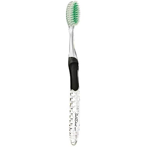 Solodent Toothbrush Soft, Silver & Jade Flossing Bristles (Pack of 1) Colors May Vary Cover
