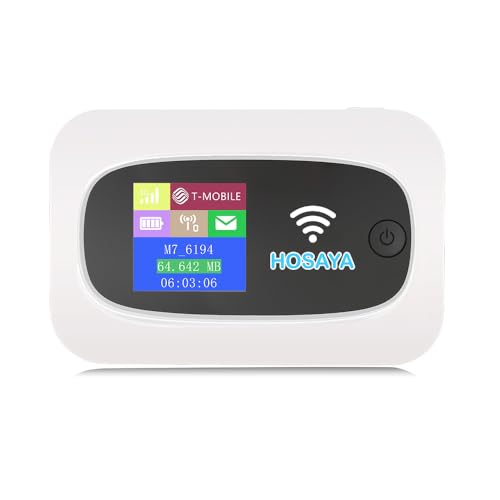 HOSAYA Portable WiFi 4G LTE SIM Card Router Color LCD Display Built-in Battery 10 Users High Speed Portable Travel Hotspot Mini Router Unlocked 4G mifi Pocket WiFi Modem