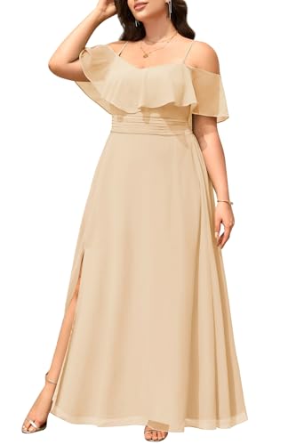 Image of Pinup Fashion Women Plus Size Bridesmaid Dresses - Off The Shoulder Formal Wedding Guest Bridal Shower Long Dress