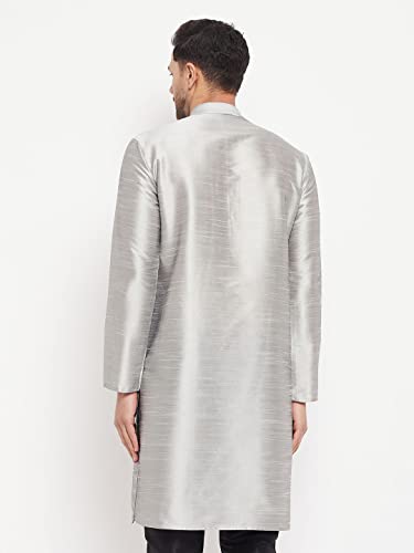 Image of VASTRAMAY Men Banarasi Silk Solid Kurta | Soft Cotton Blend Ethnic Kurta | Comfortable for Festive & Wedding Occasions